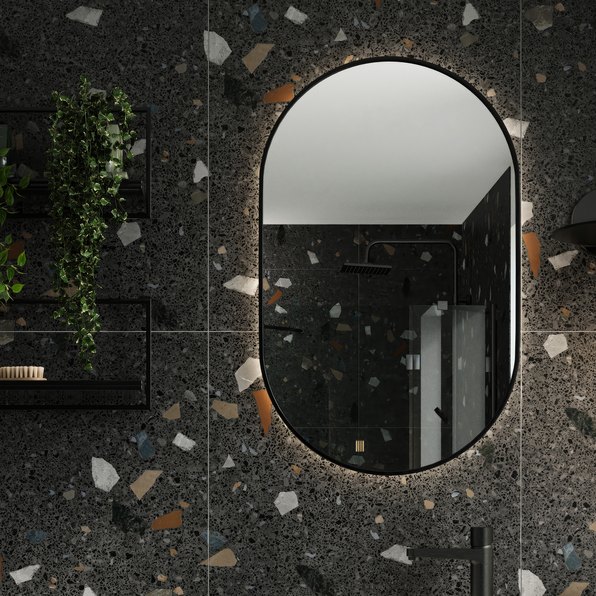 Aubrey LED Mirror Black 500×800
