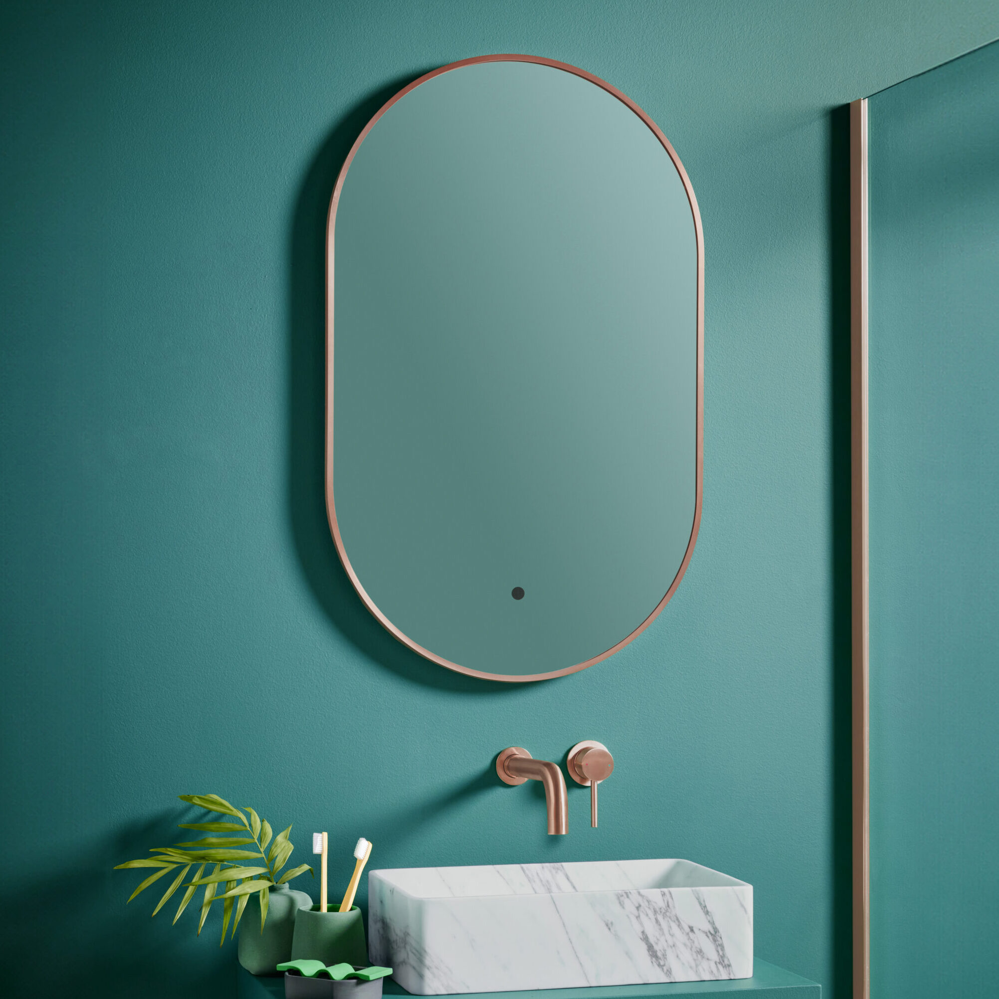 Aubrey LED Mirror Brushed Bronze 500×800