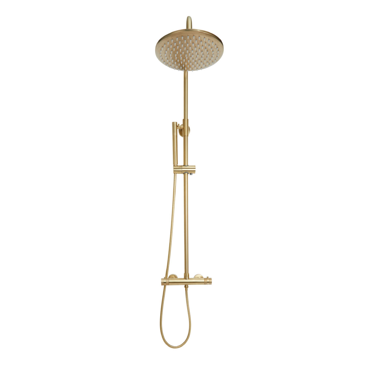 Core Brushed Brass Round Rigid Riser Shower