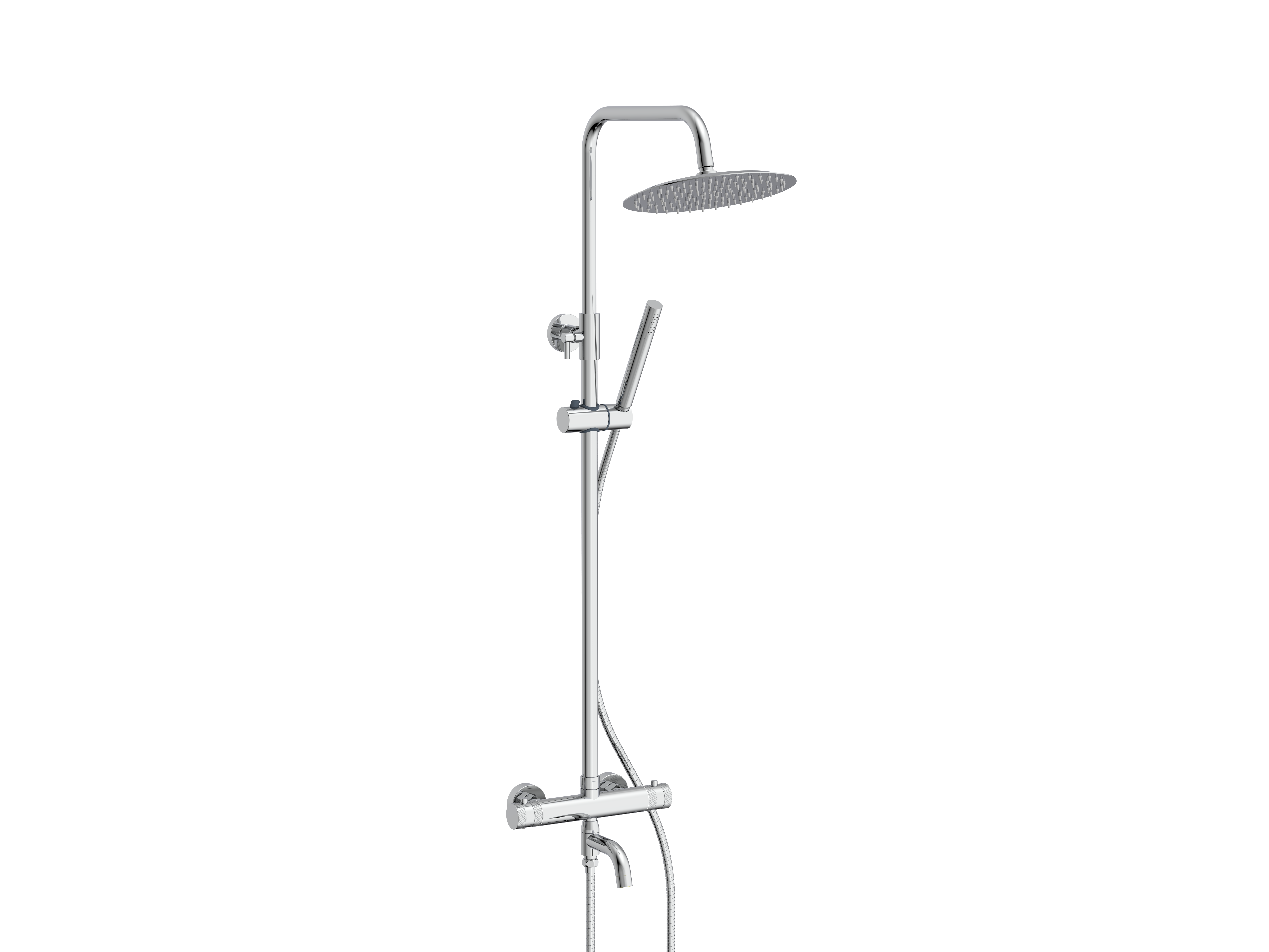 Core Round Bath Filler Wall Mounted Shower Chrome