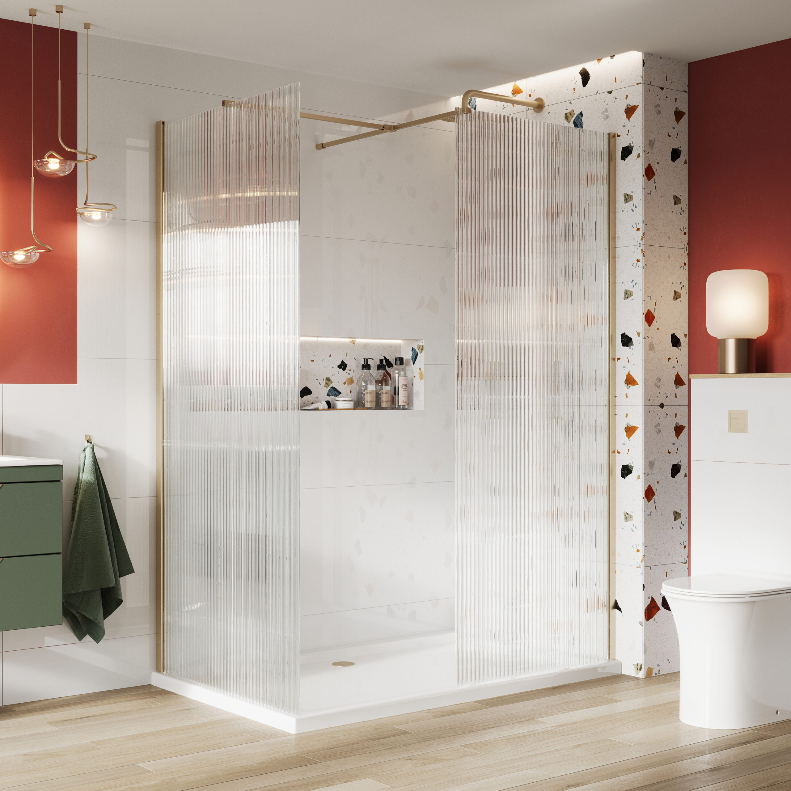 S8 Wetrooms Fluted Glass 1000 Panel