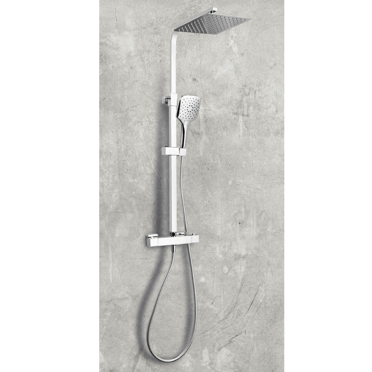 Helier Square Cool Touch Rigid Riser Shower