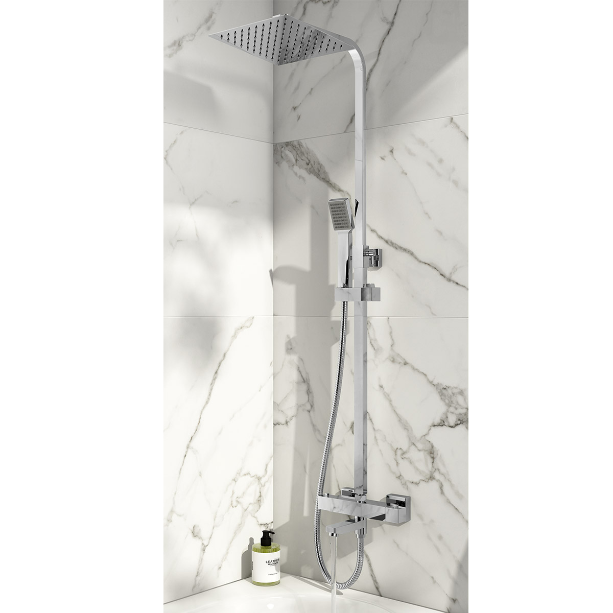 Block Square Rigid Riser Shower with Bath Filler