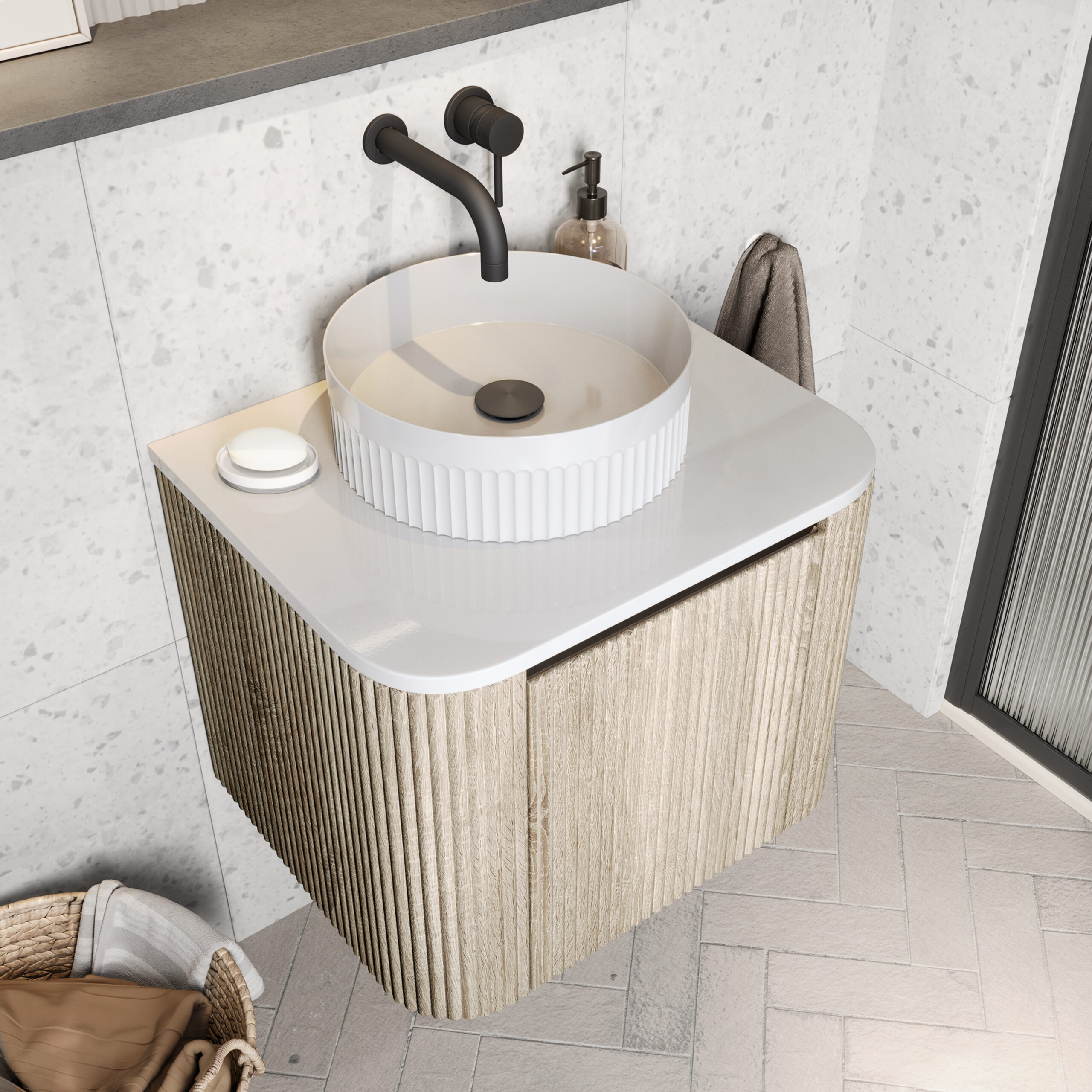 Fluted Round Basin