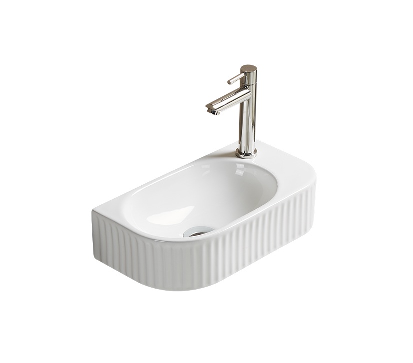 Fluted Cloakroom Basin 410x215x110